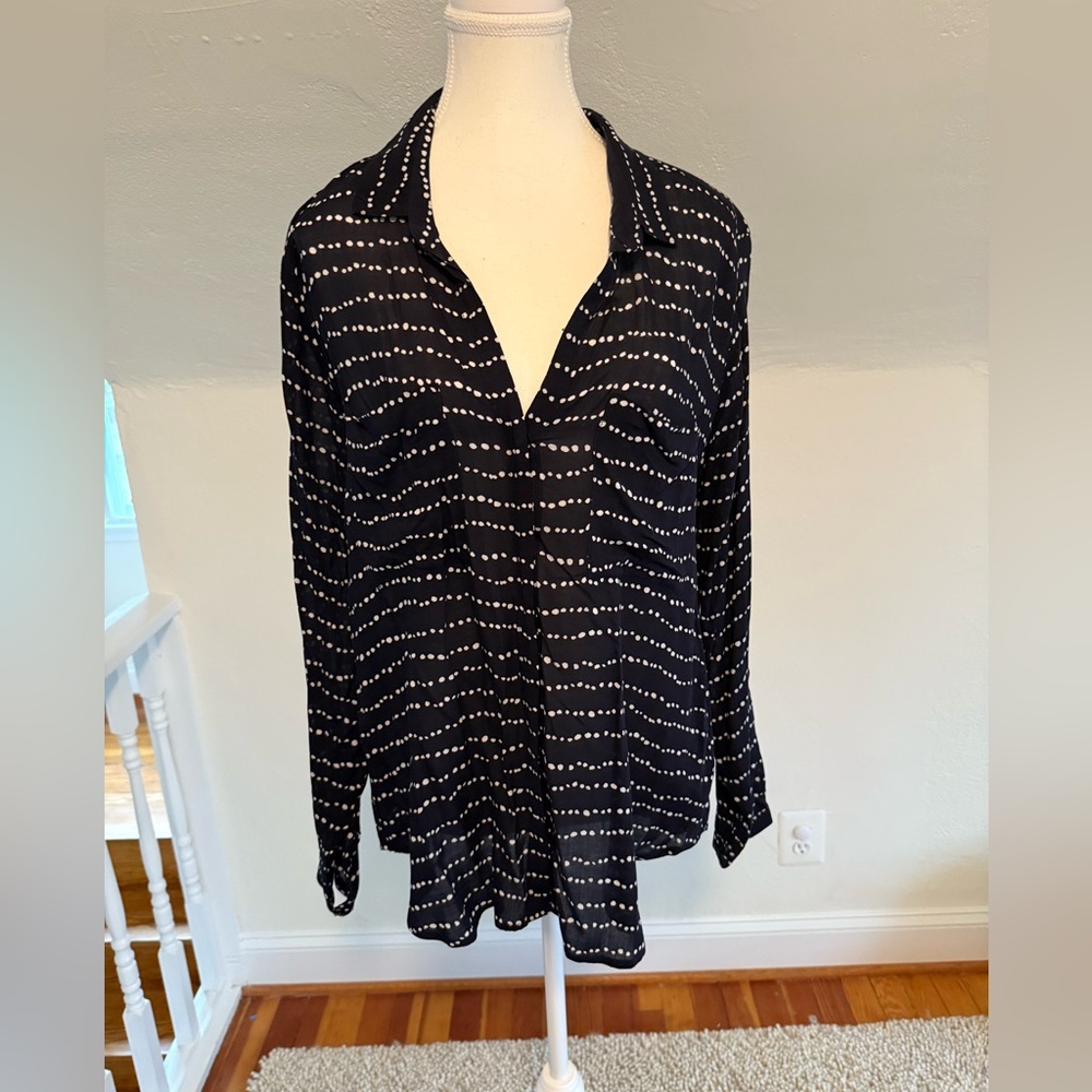 Bella Dahl Black and White Button Down Shirt